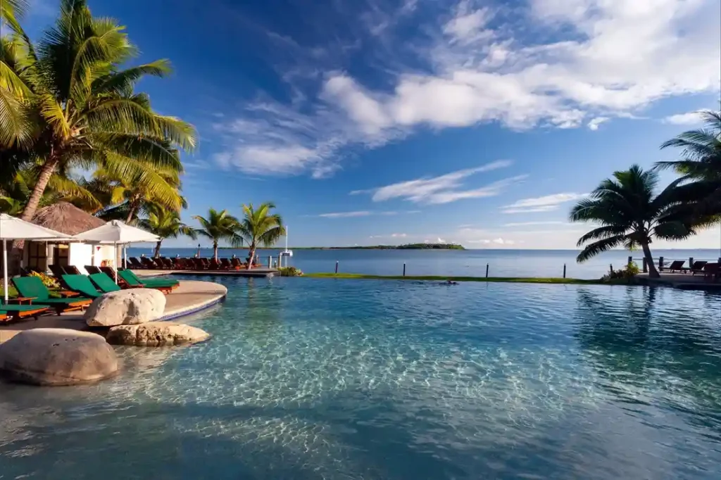 Complejo vacacional de lujo en la isla de Viti Levu en Fiji, en el Océano Pacífico Sur.